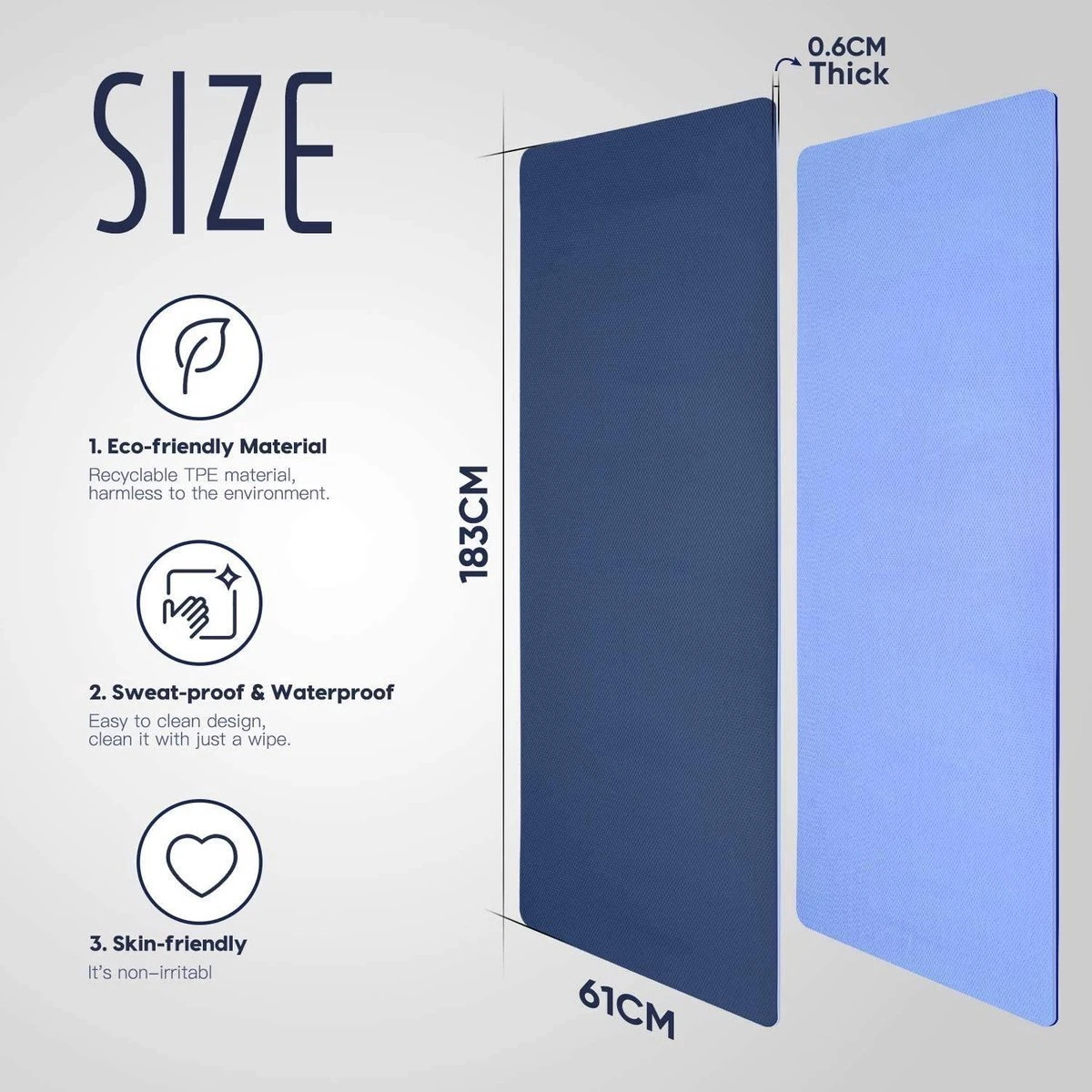 Dralegend Antislip Yogamat - Donkerpaars - Met Blaadjes Print , Gemaakt Van TPE Met Extra Dik (6mm) - Sportmat Fitness Mat Duurzaam Lichtpaars- Hypoallergene Yoga Mat Met Draagband - 183 Cm X 61 Cm X 0,6 Cm 4 Dralegend Antislip Yogamat - Donkerpaars - Met Blaadjes Print , Gemaakt Van TPE Met Extra Dik (6mm) - Sportmat Fitness Mat Duurzaam Lichtpaars- Hypoallergene Yoga Mat Met Draagband - 183 Cm X 61 Cm X 0,6 Cm - Afbeelding 2