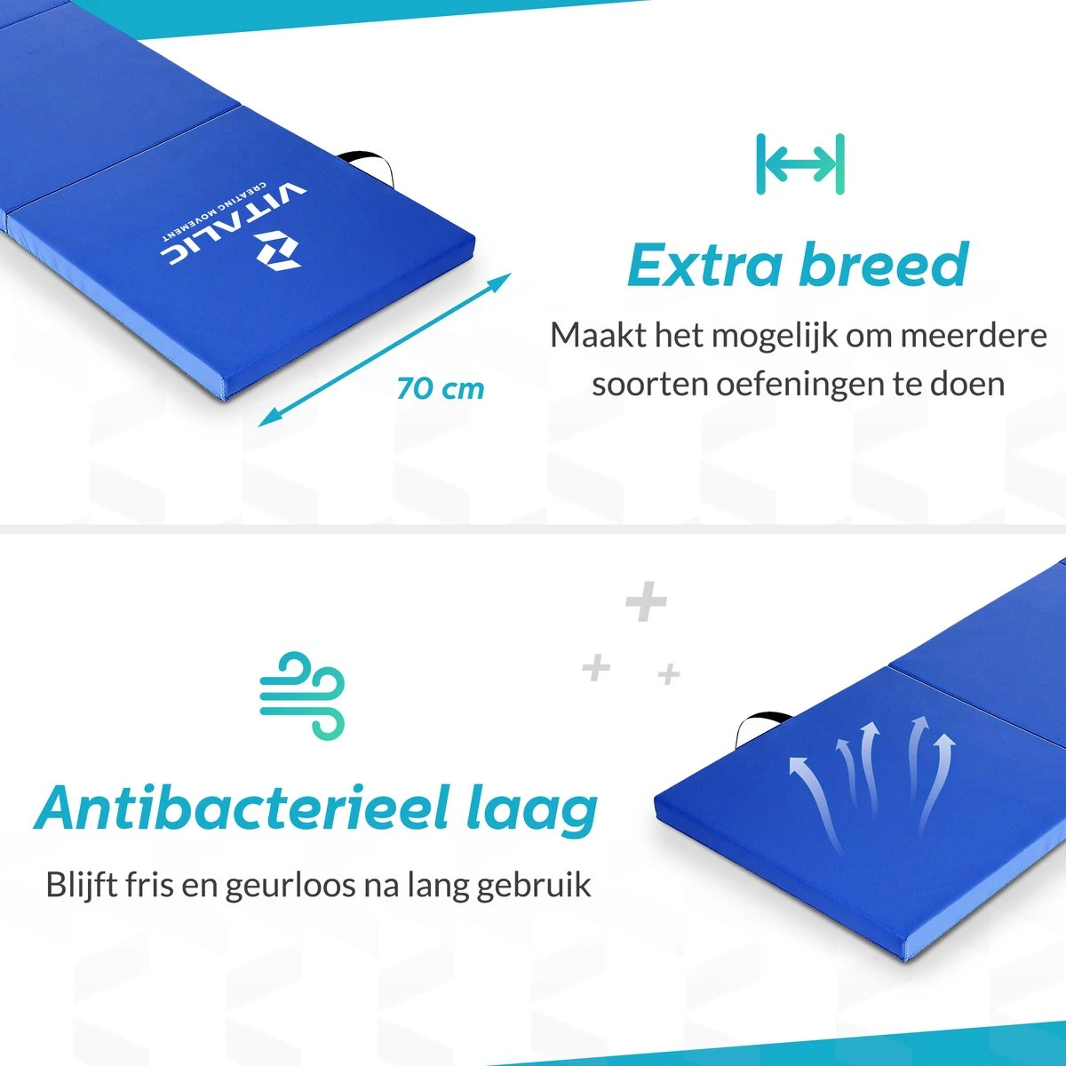 Extra Dikke Yoga Mat (5cm Dik En 180cm Lang) - XXL Anti Slip En Opvouwbare Yogamatten | Vitalic 7 Extra Dikke Yoga Mat (5cm Dik En 180cm Lang) - XXL Anti Slip En Opvouwbare Yogamatten | Vitalic - Afbeelding 5