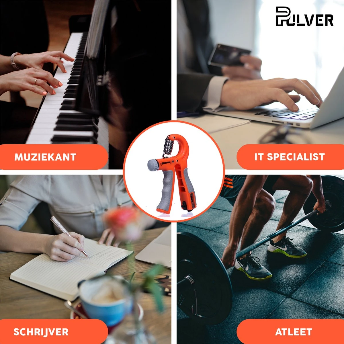 Pulver -Handtrainer 10 To 60kg Met Vingertrainer - Handknijper- Knijphalter - Armtrainer – Gewichten - Hand Knijper Set - Handgripper - Hand Gripper - Grip - Onderarm Trainer - Buigveer – Grip Trainer - Vinger - Hand Spier - Fitness - Oranje 10 Pulver -Handtrainer 10 To 60kg Met Vingertrainer - Handknijper- Knijphalter - Armtrainer – Gewichten - Hand Knijper Set - Handgripper - Hand Gripper - Grip - Onderarm Trainer - Buigveer – Grip Trainer - Vinger - Hand Spier - Fitness - Oranje - Afbeelding 8