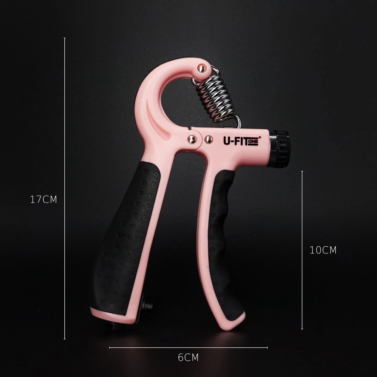 U-Fit One Teller Handtrainer 10 Tot 60kg - Verstelbare Handgrip - Handknijper - Vingertrainer - Onderarm Grip Trainer - Roze 5 U-Fit One Teller Handtrainer 10 Tot 60kg - Verstelbare Handgrip - Handknijper - Vingertrainer - Onderarm Grip Trainer - Roze - Afbeelding 3