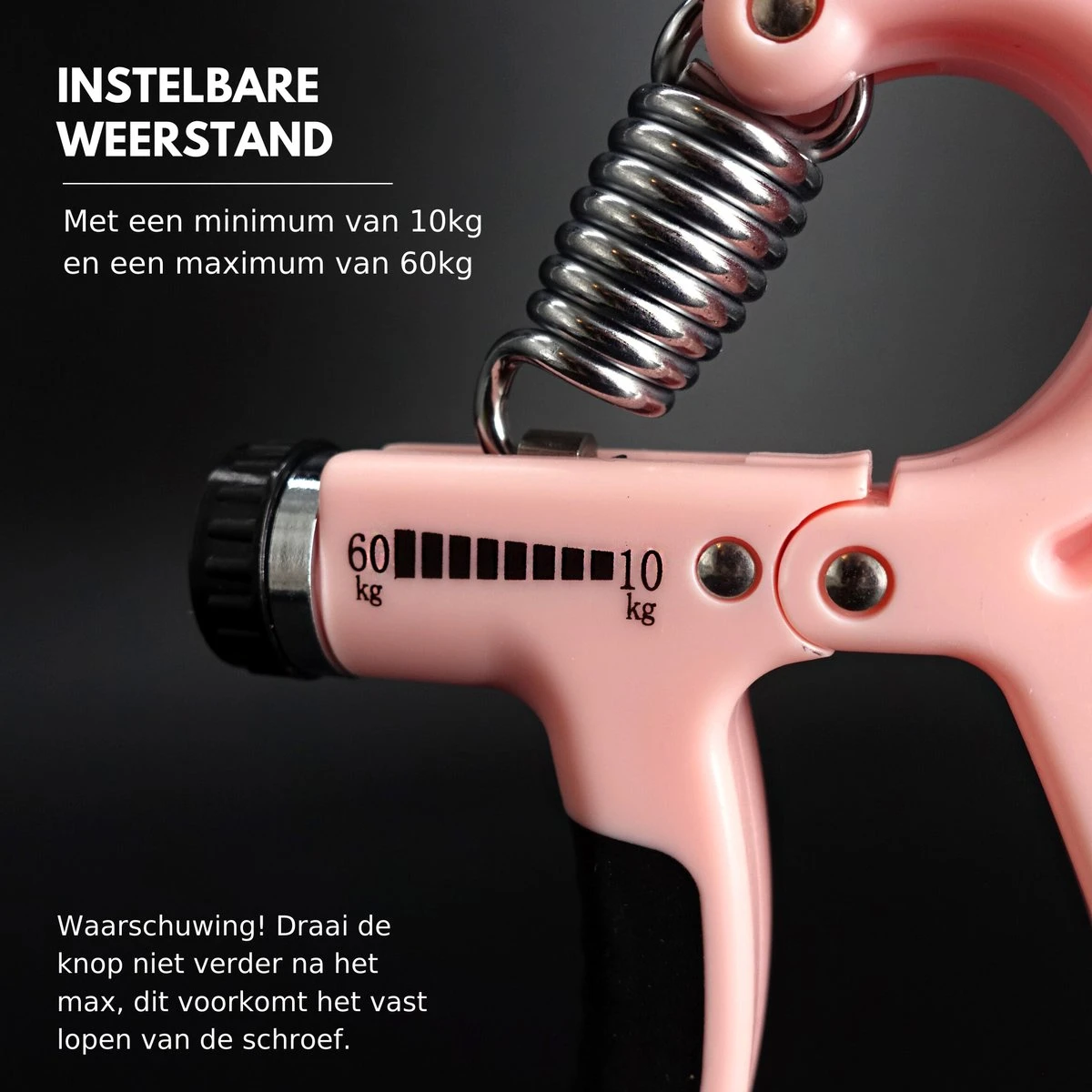U-Fit One Teller Handtrainer 10 Tot 60kg - Verstelbare Handgrip - Handknijper - Vingertrainer - Onderarm Grip Trainer - Roze 7 U-Fit One Teller Handtrainer 10 Tot 60kg - Verstelbare Handgrip - Handknijper - Vingertrainer - Onderarm Grip Trainer - Roze - Afbeelding 5