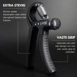 U-Fit One Handtrainer 10 Tot 60kg - Verstelbare Handgrip - Handknijper - Vingertrainer - Onderarm Grip Trainer - Zwart - Inclusief Ebook -Fit Gear Verkoop 1200x1200 2144