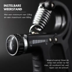 U-Fit One Handtrainer 10 Tot 60kg - Verstelbare Handgrip - Handknijper - Vingertrainer - Onderarm Grip Trainer - Zwart - Inclusief Ebook -Fit Gear Verkoop 1200x1200 2146