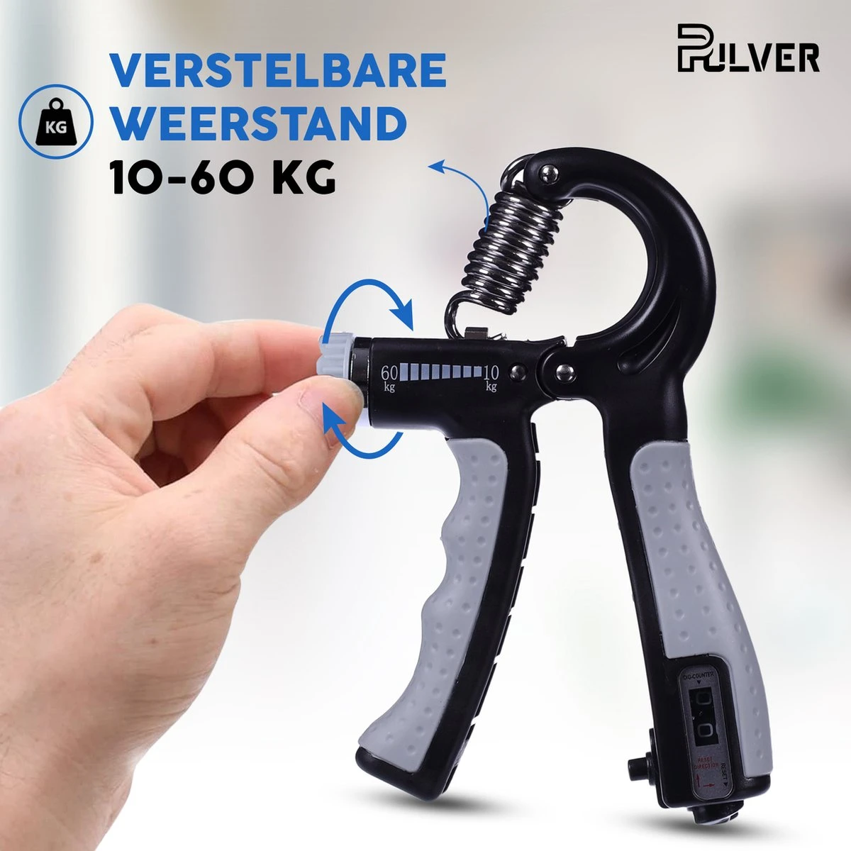 Pulver -Handtrainer 10 To 60kg Met Vingertrainer - Handknijper- Knijphalter - Armtrainer – Gewichten - Hand Knijper Set - Handgripper - Hand Gripper - Grip - Onderarm Trainer - Buigveer – Grip Trainer - Vinger - Hand Spier - Fitness - Grijs 4 Pulver -Handtrainer 10 To 60kg Met Vingertrainer - Handknijper- Knijphalter - Armtrainer – Gewichten - Hand Knijper Set - Handgripper - Hand Gripper - Grip - Onderarm Trainer - Buigveer – Grip Trainer - Vinger - Hand Spier - Fitness - Grijs - Afbeelding 2