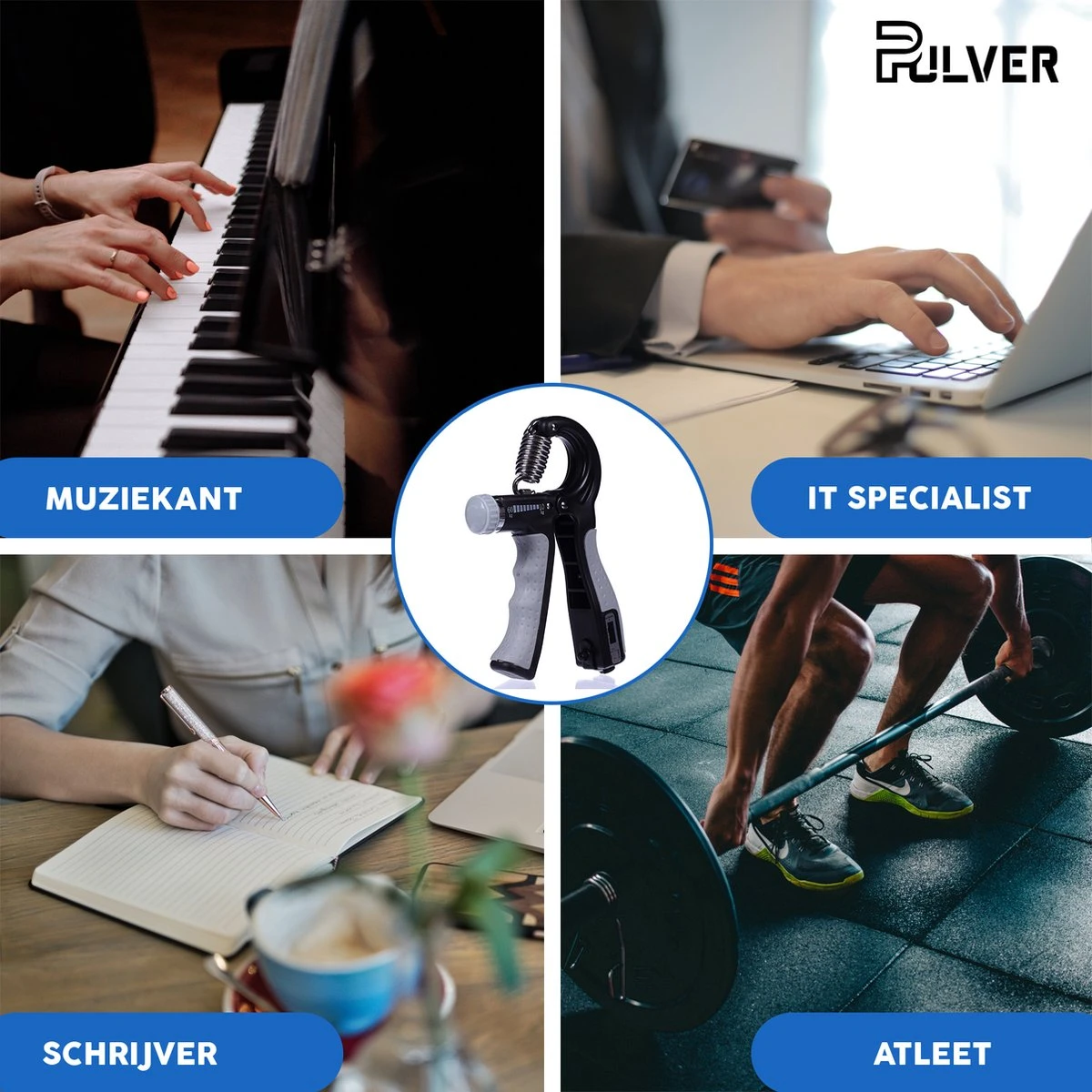 Pulver -Handtrainer 10 To 60kg Met Vingertrainer - Handknijper- Knijphalter - Armtrainer – Gewichten - Hand Knijper Set - Handgripper - Hand Gripper - Grip - Onderarm Trainer - Buigveer – Grip Trainer - Vinger - Hand Spier - Fitness - Grijs 6 Pulver -Handtrainer 10 To 60kg Met Vingertrainer - Handknijper- Knijphalter - Armtrainer – Gewichten - Hand Knijper Set - Handgripper - Hand Gripper - Grip - Onderarm Trainer - Buigveer – Grip Trainer - Vinger - Hand Spier - Fitness - Grijs - Afbeelding 4