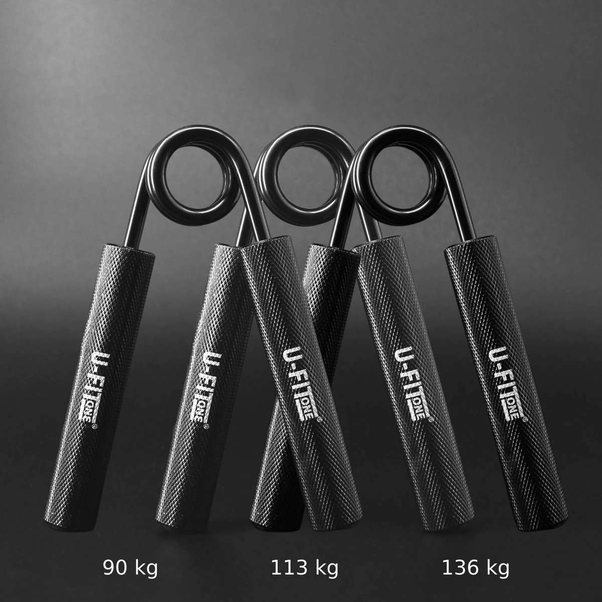 U-Fit One 3 Delige Metal Handtrainer Set - 90kg, 113kg, 136kg - Grip Trainer - Handknijper - Knijphalter - Armtrainer - Hand Knijper - Handgripper - Heavy Gripper - Onderarm - Buigveer - Zwart 4 U-Fit One 3 Delige Metal Handtrainer Set - 90kg, 113kg, 136kg - Grip Trainer - Handknijper - Knijphalter - Armtrainer - Hand Knijper - Handgripper - Heavy Gripper - Onderarm - Buigveer - Zwart - Afbeelding 2