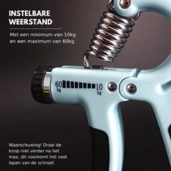 U-Fit One Handtrainer - 10 To 60kg - Handknijper - Knijphalter - Vingertrainer - Onderarm Grip Trainer - Lichtblauw -Fit Gear Verkoop 1200x1200 2206