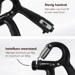 Verstelbare Handtrainer - 5 Tot 60 KG - Vingertrainer - Handknijper - Grip Trainer - Zwart -Fit Gear Verkoop 1200x1200 2211