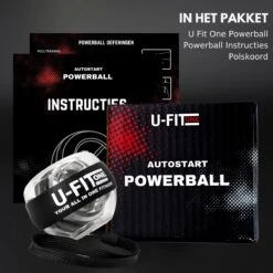 U Fit One PowerBall Met Autostart En Instructies - Forceball - WristBall - Spinner - Handtrainer - Polstrainer - Stressbal - Zwart -Fit Gear Verkoop 1200x1200 2218