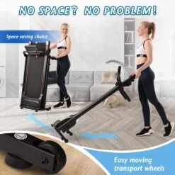 YJZQ Opvouwbare Loopband Voor Thuis - 1.5HP Elektrisch Gemotoriseerde Loopband Running Exercise Machine Met LCD-scherm -1-12KM / H - 12 Programma's Met Telefoonhouder Voor Home Gym Fitness Workout Jogging Walking-Black -Fit Gear Verkoop 1200x1200 265