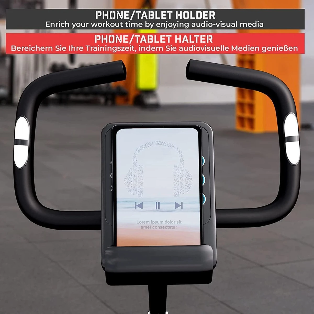 Physionics® Hometrainer - Met LCD-display, Verstelbare Zitting & Weerstand, Met Handpolssensoren, Tot 100 Kg, Zwart - Hometrainer, Fietstrainer, Fitnessfiets, Fitnessfiets, Ergometer 5 Physionics® Hometrainer - Met LCD-display, Verstelbare Zitting & Weerstand, Met Handpolssensoren, Tot 100 Kg, Zwart - Hometrainer, Fietstrainer, Fitnessfiets, Fitnessfiets, Ergometer - Afbeelding 3