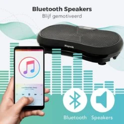 LifeGoods Trilplaat - Bluetooth Speaker - 180 Niveaus - Fitness Weerstandskabels - Afstandsbediening - Zwart -Fit Gear Verkoop 1200x1200 416