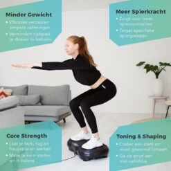 LifeGoods Trilplaat - Bluetooth Speaker - 180 Niveaus - Fitness Weerstandskabels - Afstandsbediening - Zwart -Fit Gear Verkoop 1200x1200 417