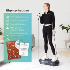 LifeGoods Trilplaat - Bluetooth Speaker - 180 Niveaus - Fitness Weerstandskabels - Afstandsbediening - Zwart -Fit Gear Verkoop 1200x1200 422