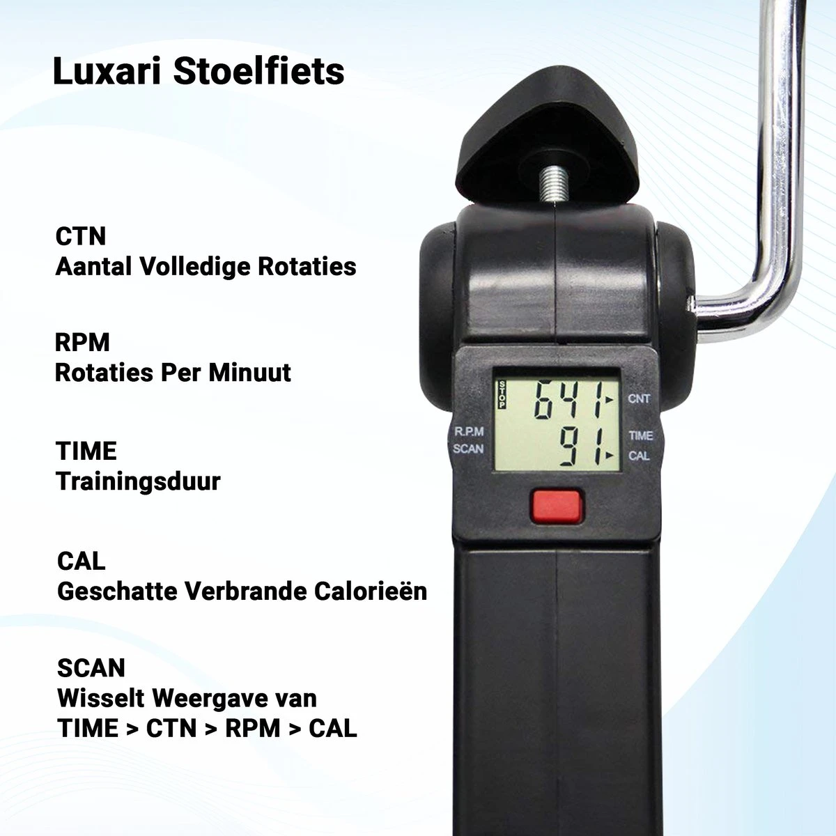 Luxari Stoelfiets - Inclusief Computer - Bureaufiets - Hometrainer - Deskbike - Beentrainer – Pedaaltrainer - Fietstrainer - Bewegingstrainer - Mini Hometrainer 7 Luxari Stoelfiets - Inclusief Computer - Bureaufiets - Hometrainer - Deskbike - Beentrainer – Pedaaltrainer - Fietstrainer - Bewegingstrainer - Mini Hometrainer - Afbeelding 5