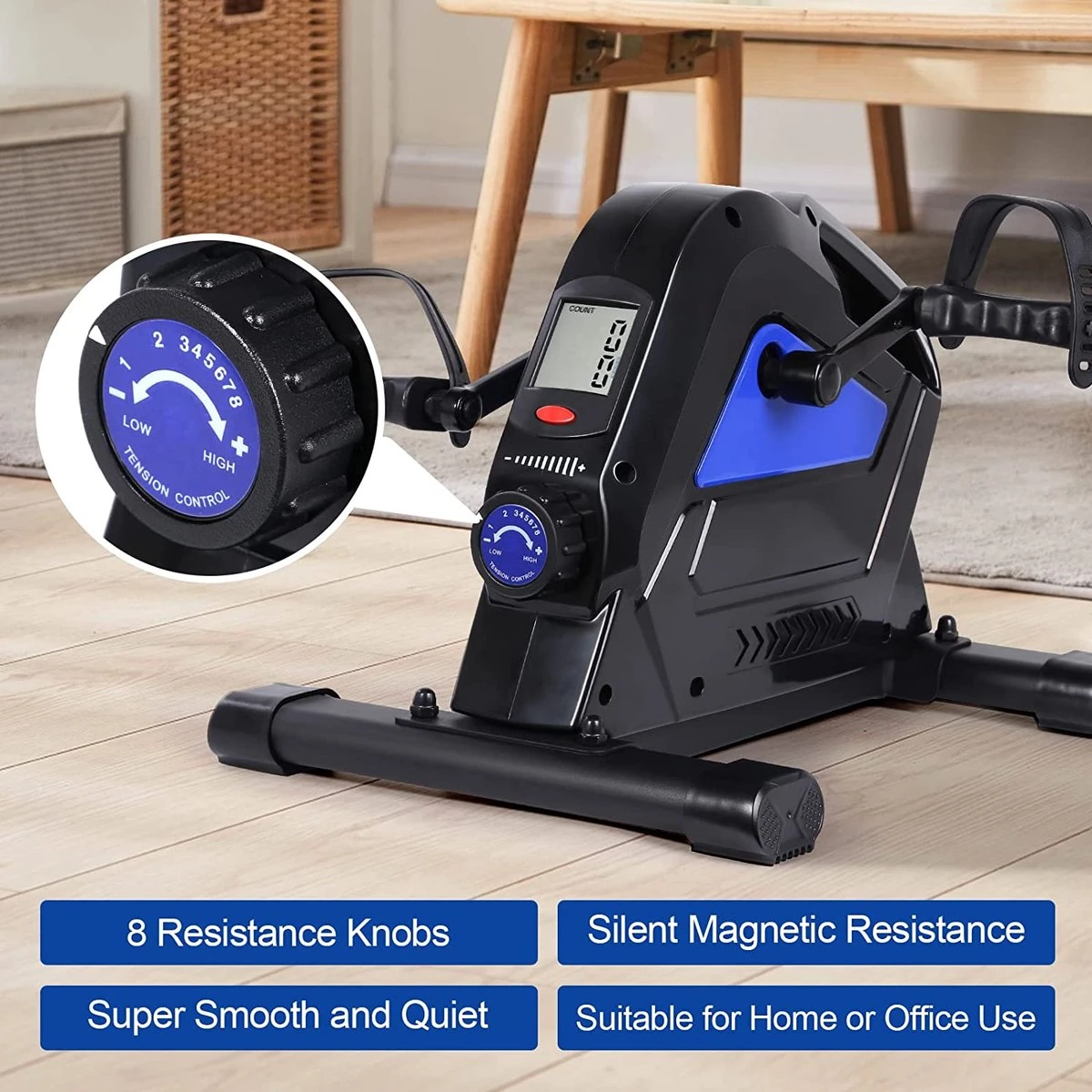 Uten 1835 - Stoelfiets - Mini Hometrainer - Fietstrainer Met Instelbare Weerstand - Fietstrainer Magnetisch Geremd - Bureaufiets - Mobiliteitstrainer 5 Uten 1835 - Stoelfiets - Mini Hometrainer - Fietstrainer Met Instelbare Weerstand - Fietstrainer Magnetisch Geremd - Bureaufiets - Mobiliteitstrainer - Afbeelding 3