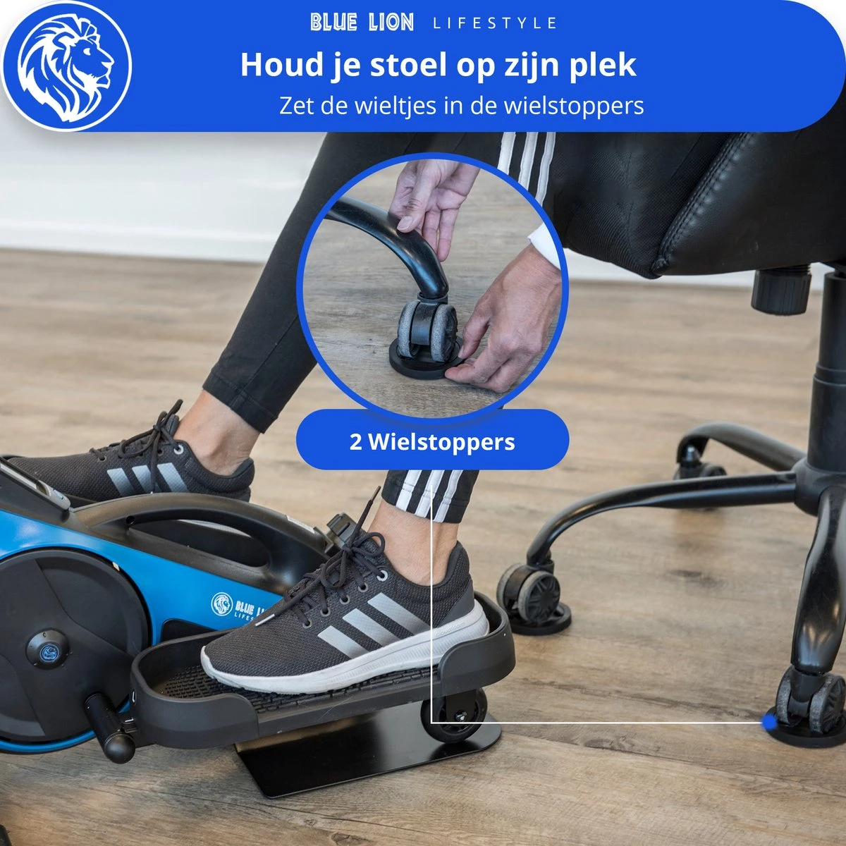 Blue Lion Kenji Stoelfiets Met Accessoires - Mini-Hometrainer - Deskbike - Fiets Voor Onder Bureau 10 Blue Lion Kenji Stoelfiets Met Accessoires - Mini-Hometrainer - Deskbike - Fiets Voor Onder Bureau - Afbeelding 8