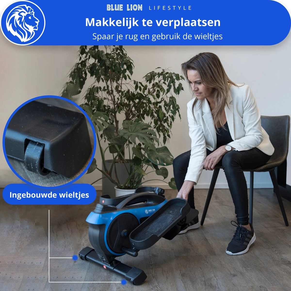 Blue Lion Kenji Stoelfiets Met Accessoires - Mini-Hometrainer - Deskbike - Fiets Voor Onder Bureau 11 Blue Lion Kenji Stoelfiets Met Accessoires - Mini-Hometrainer - Deskbike - Fiets Voor Onder Bureau - Afbeelding 9