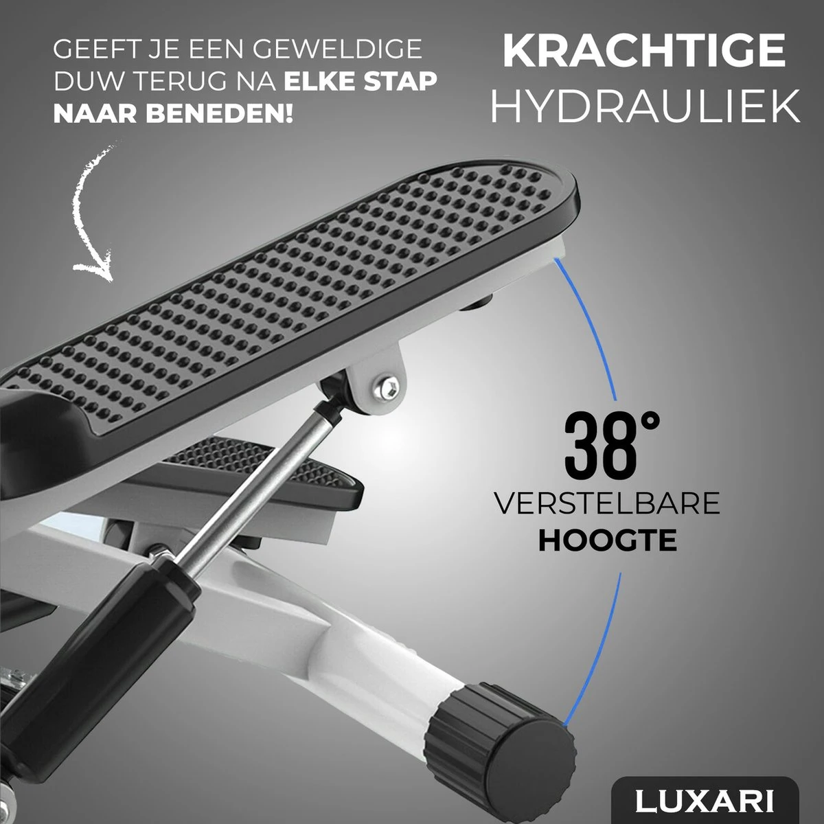Luxari - 2-in-1 Verstelbare Weerstand - Stepper - Computer - 2 Weerstandskabels - Zwart/wit - Mini Stepper - Aerobic Stepper 5 Luxari - 2-in-1 Verstelbare Weerstand - Stepper - Computer - 2 Weerstandskabels - Zwart/wit - Mini Stepper - Aerobic Stepper - Afbeelding 3
