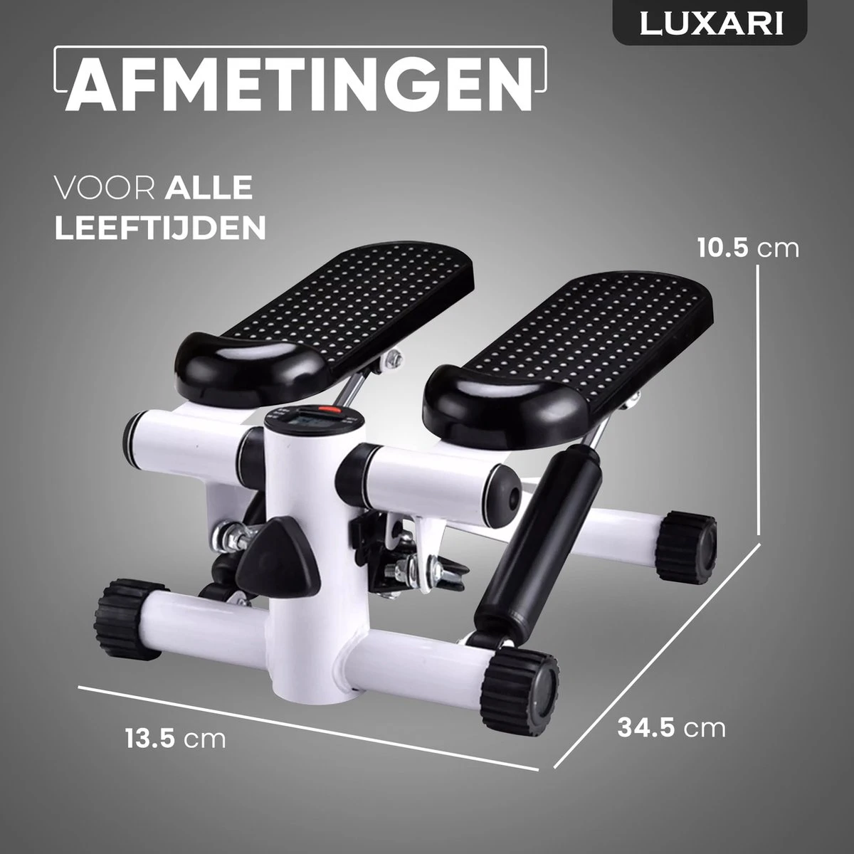 Luxari - 2-in-1 Verstelbare Weerstand - Stepper - Computer - 2 Weerstandskabels - Zwart/wit - Mini Stepper - Aerobic Stepper 10 Luxari - 2-in-1 Verstelbare Weerstand - Stepper - Computer - 2 Weerstandskabels - Zwart/wit - Mini Stepper - Aerobic Stepper - Afbeelding 8