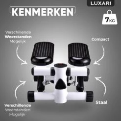 Luxari - 2-in-1 Verstelbare Weerstand - Stepper - Computer - 2 Weerstandskabels - Zwart/wit - Mini Stepper - Aerobic Stepper 19 Luxari - 2-in-1 Verstelbare Weerstand - Stepper - Computer - 2 Weerstandskabels - Zwart/wit - Mini Stepper - Aerobic Stepper -Fit Gear Verkoop 1200x1200 589