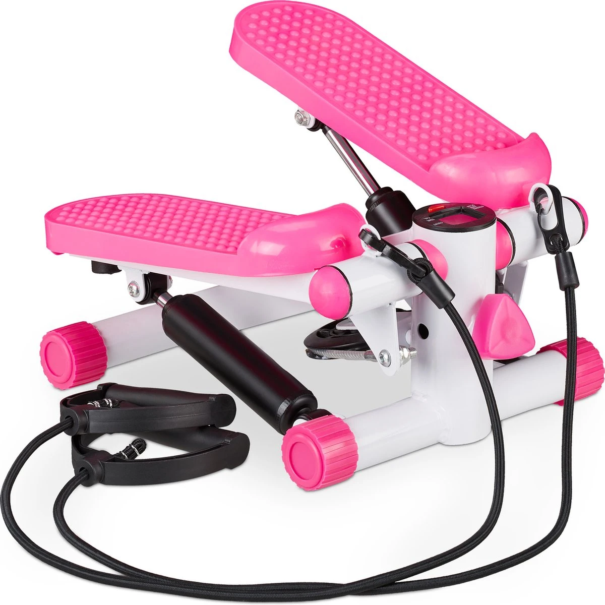 Relaxdays Swing Stepper - 2 Weerstandsbanden - Fitness Stepper - Display - Diverse Kleuren - Roze 3 Relaxdays Swing Stepper - 2 Weerstandsbanden - Fitness Stepper - Display - Diverse Kleuren - Roze