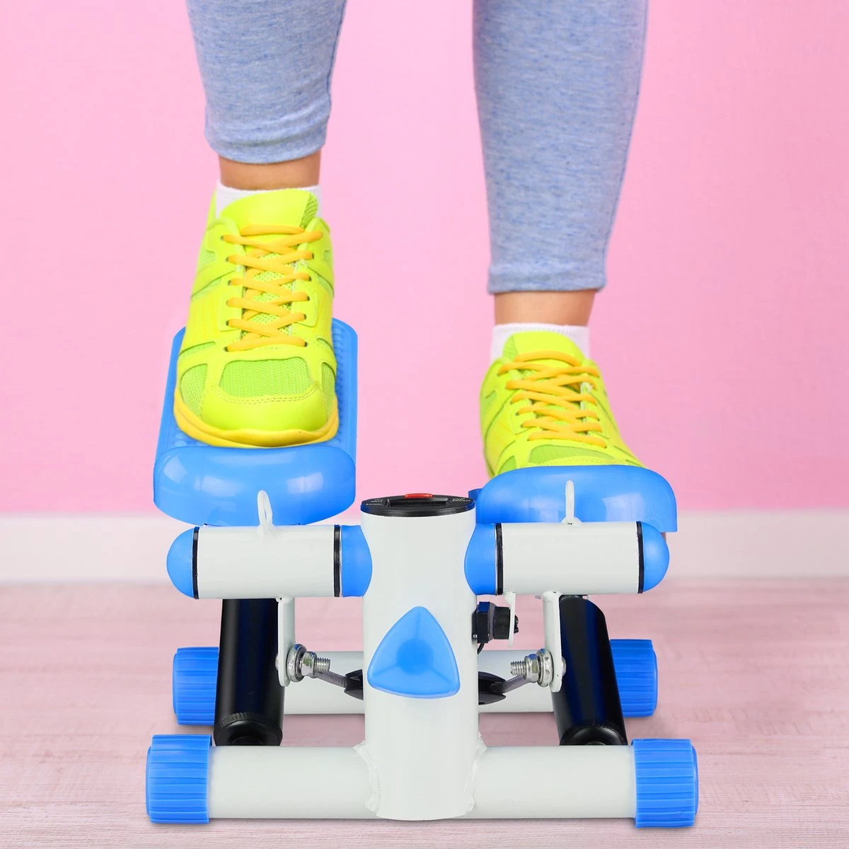 Relaxdays Swing Stepper - 2 Weerstandsbanden - Fitness Stepper - Display - Diverse Kleuren - Roze 9 Relaxdays Swing Stepper - 2 Weerstandsbanden - Fitness Stepper - Display - Diverse Kleuren - Roze - Afbeelding 7