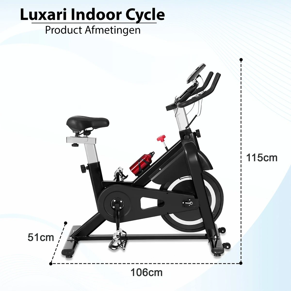 Luxari - Indoor Cycle 2 - Computer Met O.a. Hartslagfunctie - Verstelbare Weerstand - 10 Kg Vliegwiel - I-pad/telefoon Houder - Fitness Fiets - Hometrainer 9 Luxari - Indoor Cycle 2 - Computer Met O.a. Hartslagfunctie - Verstelbare Weerstand - 10 Kg Vliegwiel - I-pad/telefoon Houder - Fitness Fiets - Hometrainer - Afbeelding 7