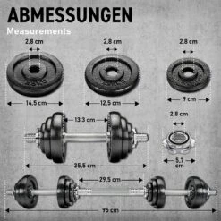 Dumbell Set - Gewichten - Gietijzeren 2-in-1 Verstelbare Halterset 20 Kg -Fit Gear Verkoop 1200x1200 751