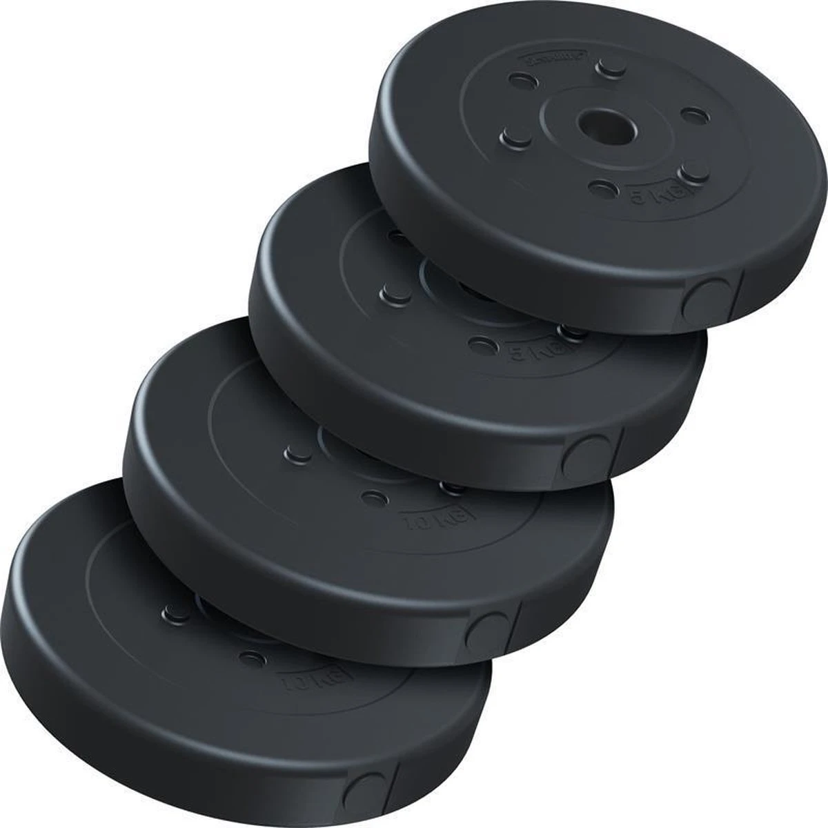 ScSPORTS® Halterschijven Set 30 Kg - Kunststof - 30 Mm - 2x10 - 2x5 Kg - Gewichten 4 ScSPORTS® Halterschijven Set 30 Kg - Kunststof - 30 Mm - 2x10 - 2x5 Kg - Gewichten - Afbeelding 2
