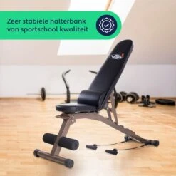 Vita5 Halterbank – Fitnessbank – Verstelbaar Met Rugleuning – Voor Gewichten – Incl. Weerstandsbanden En Beenhouder – Inklapbaar -Fit Gear Verkoop 1200x1200 790