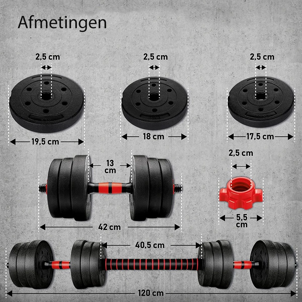 Sens Design Halterset Dumbell Set Gewichten Set Zwart - 20 Kg 7 Sens Design Halterset Dumbell Set Gewichten Set Zwart - 20 Kg - Afbeelding 5