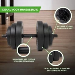 Tunturi Gewichten - Halterset - Dumbbell Set - 2 Stuks - Totaal 28kg - Zwart - Vinyl - Incl. Gratis Fitness App 15 Tunturi Gewichten - Halterset - Dumbbell Set - 2 Stuks - Totaal 28kg - Zwart - Vinyl - Incl. Gratis Fitness App -Fit Gear Verkoop 1200x1200 803