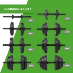Tunturi Gewichten - Halterset - Dumbbell Set - 2 Stuks - Totaal 28kg - Zwart - Vinyl - Incl. Gratis Fitness App 16 Tunturi Gewichten - Halterset - Dumbbell Set - 2 Stuks - Totaal 28kg - Zwart - Vinyl - Incl. Gratis Fitness App -Fit Gear Verkoop 1200x1200 804