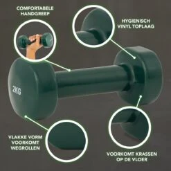 Tunturi Dumbbell Set - 2 X 2,0 Kg - Vinyl - Groen - Incl. Gratis Fitness App 9 Tunturi Dumbbell Set - 2 X 2,0 Kg - Vinyl - Groen - Incl. Gratis Fitness App -Fit Gear Verkoop 1200x1200 838