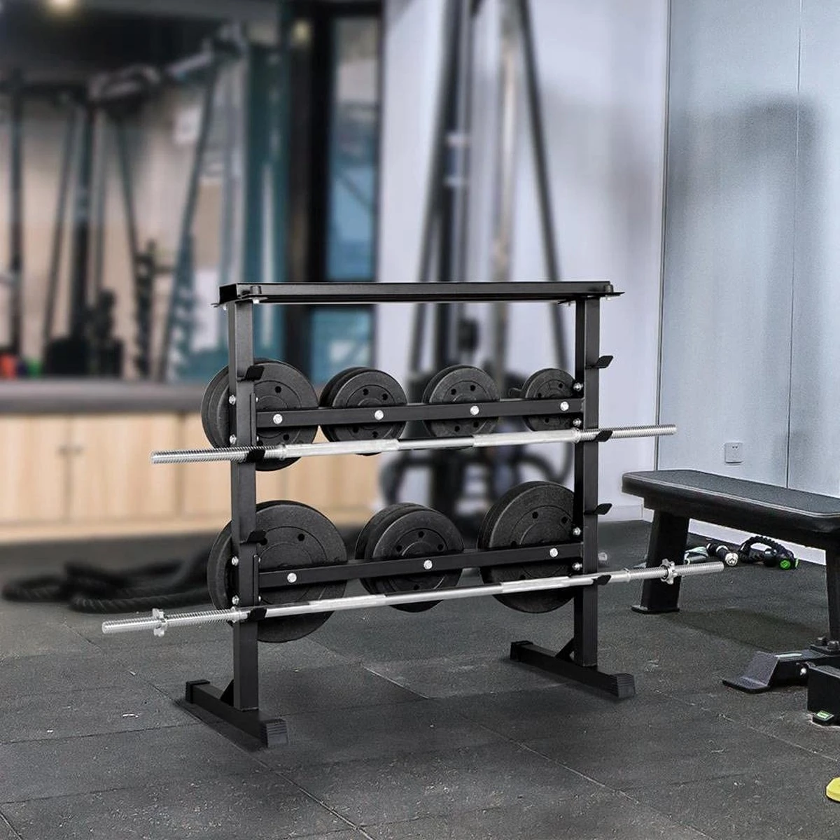Dumbbel Halterrek Staal Dumbbel Rack Met 3 Niveaus Gewichtenstandaard Voor Sport HM-YAHEE-610866 4 Dumbbel Halterrek Staal Dumbbel Rack Met 3 Niveaus Gewichtenstandaard Voor Sport HM-YAHEE-610866 - Afbeelding 2