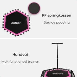 Zonovi Fitness Trampoline 250 Kilo – Mini Trampoline – Kleine Trampoline – Sport Trampoline – Met Elastieken – Zwart – Roze – 106 Cm – 42 Inch. -Fit Gear Verkoop 1200x1200 86