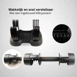 KIMO DIRECT Verstelbare Dumbbell 20KG - Dumbells - Gewichten - 2/6,5/11/15,5/20KG - Smart Dumbell - Zwart -Fit Gear Verkoop 1200x1200 863