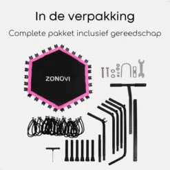 Zonovi Fitness Trampoline 250 Kilo – Mini Trampoline – Kleine Trampoline – Sport Trampoline – Met Elastieken – Zwart – Roze – 106 Cm – 42 Inch. -Fit Gear Verkoop 1200x1200 87