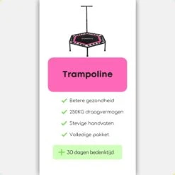 Zonovi Fitness Trampoline 250 Kilo – Mini Trampoline – Kleine Trampoline – Sport Trampoline – Met Elastieken – Zwart – Roze – 106 Cm – 42 Inch. -Fit Gear Verkoop 1200x1200 89