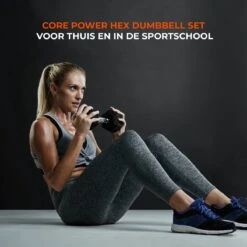 Core Power Hexa Dumbells Set - 2x 6 Kg - Gewichten Met Rubber Coating En Verchroomde Grip - Geschikt Voor Professioneel Gebruik, CrossFit En Thuis Fitness - Verkrijgbaar Van 1 Tm 25 Kg -Fit Gear Verkoop 1200x1200 890