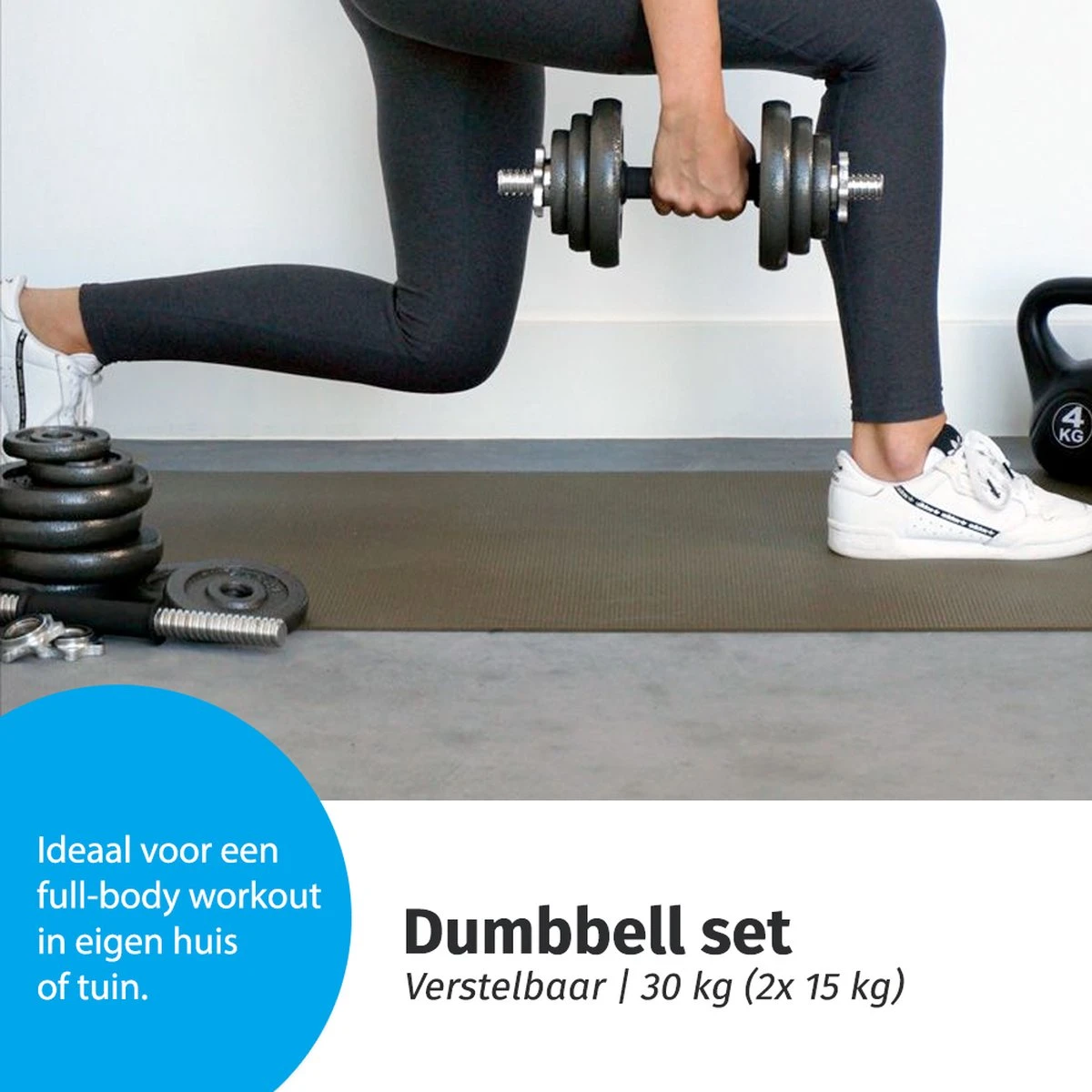 Verstelbare Dumbbell Set 30 Kg Met Koffer - Gietijzeren Gewichten - 2x 15 Kg 7 Verstelbare Dumbbell Set 30 Kg Met Koffer - Gietijzeren Gewichten - 2x 15 Kg - Afbeelding 5