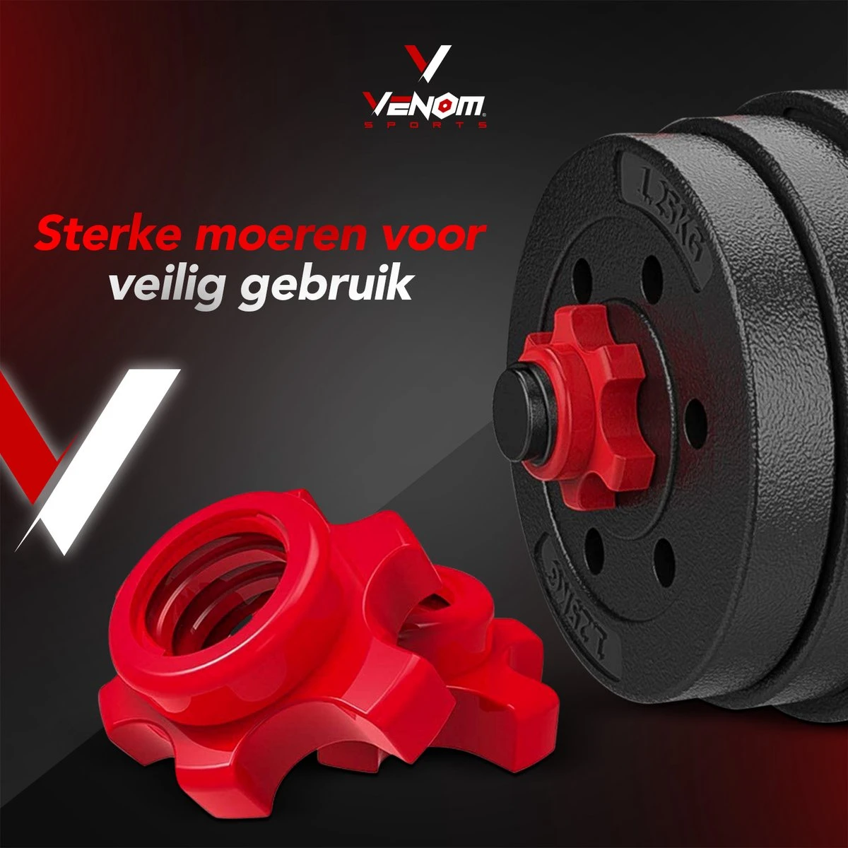 Venom Sports Verstelbare Dumbbell Set Tot 40kg – Professionele 2-in-1 Halterset Gewichten – Gebruiksvriendelijke Fitness Stang – Verstelbare Dumbbellset – Home Gym – Krachttraining – Rood 7 Venom Sports Verstelbare Dumbbell Set Tot 40kg – Professionele 2-in-1 Halterset Gewichten – Gebruiksvriendelijke Fitness Stang – Verstelbare Dumbbellset – Home Gym – Krachttraining – Rood - Afbeelding 5