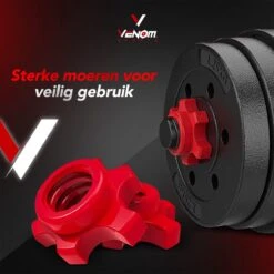 Venom Sports Verstelbare Dumbbell Set Tot 20kg – Professionele 2-in-1 Halterset Gewichten – Gebruiksvriendelijke Fitness Stang – Verstelbare Dumbbellset – Home Gym – Krachttraining – Rood -Fit Gear Verkoop 1200x1200 925