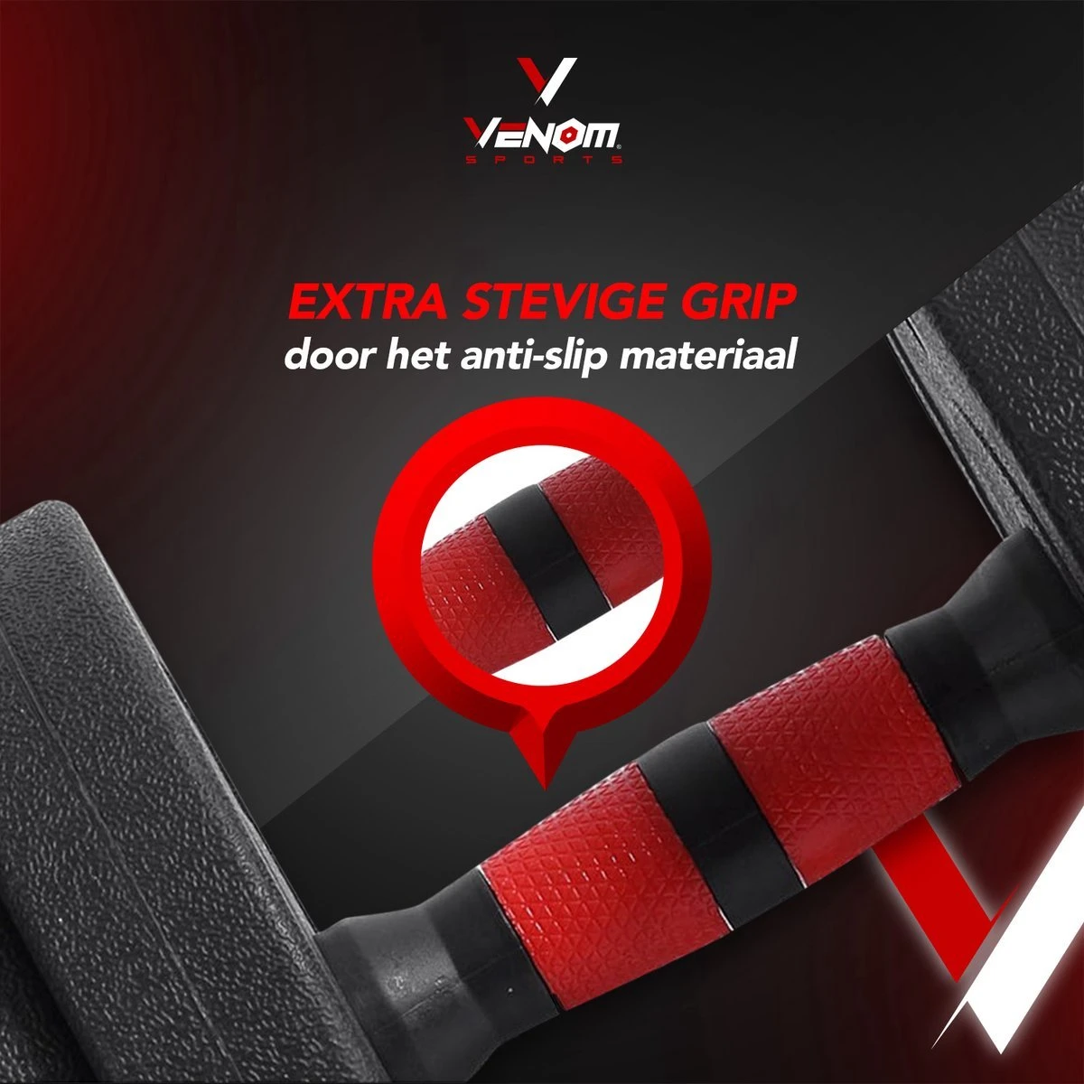 Venom Sports Verstelbare Dumbbell Set Tot 30kg - Professionele 2-in-1 Halterset Gewichten - Gebruiksvriendelijke Fitness Stang - Rood 12 Venom Sports Verstelbare Dumbbell Set Tot 30kg - Professionele 2-in-1 Halterset Gewichten - Gebruiksvriendelijke Fitness Stang - Rood - Afbeelding 10