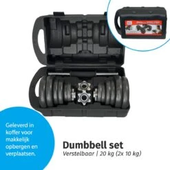 Verstelbare Dumbbell Set 20 Kg Met Koffer - Gietijzeren Gewichten - 2x 10kg 11 Verstelbare Dumbbell Set 20 Kg Met Koffer - Gietijzeren Gewichten - 2x 10kg -Fit Gear Verkoop 1200x1200 958