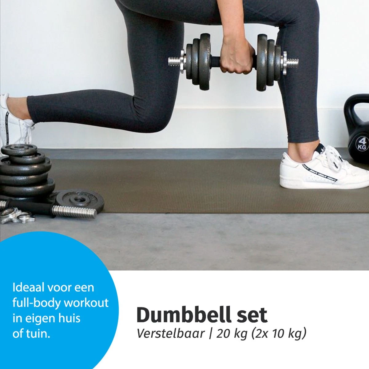 Verstelbare Dumbbell Set 20 Kg Met Koffer - Gietijzeren Gewichten - 2x 10kg 6 Verstelbare Dumbbell Set 20 Kg Met Koffer - Gietijzeren Gewichten - 2x 10kg - Afbeelding 4