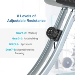 FOXSPORT Hometrainers - X-Bike Hometrainer Met Rugleuning - Fitness Fiets Opvouwbaar - 8 Weerstandsniveaus - Tablethouder - Ergometer - Polssensor - Trainingscomputer - Inklapbaar - Fitness Bike - Max. 136 Kg -Fit Gear Verkoop 1200x1200 96