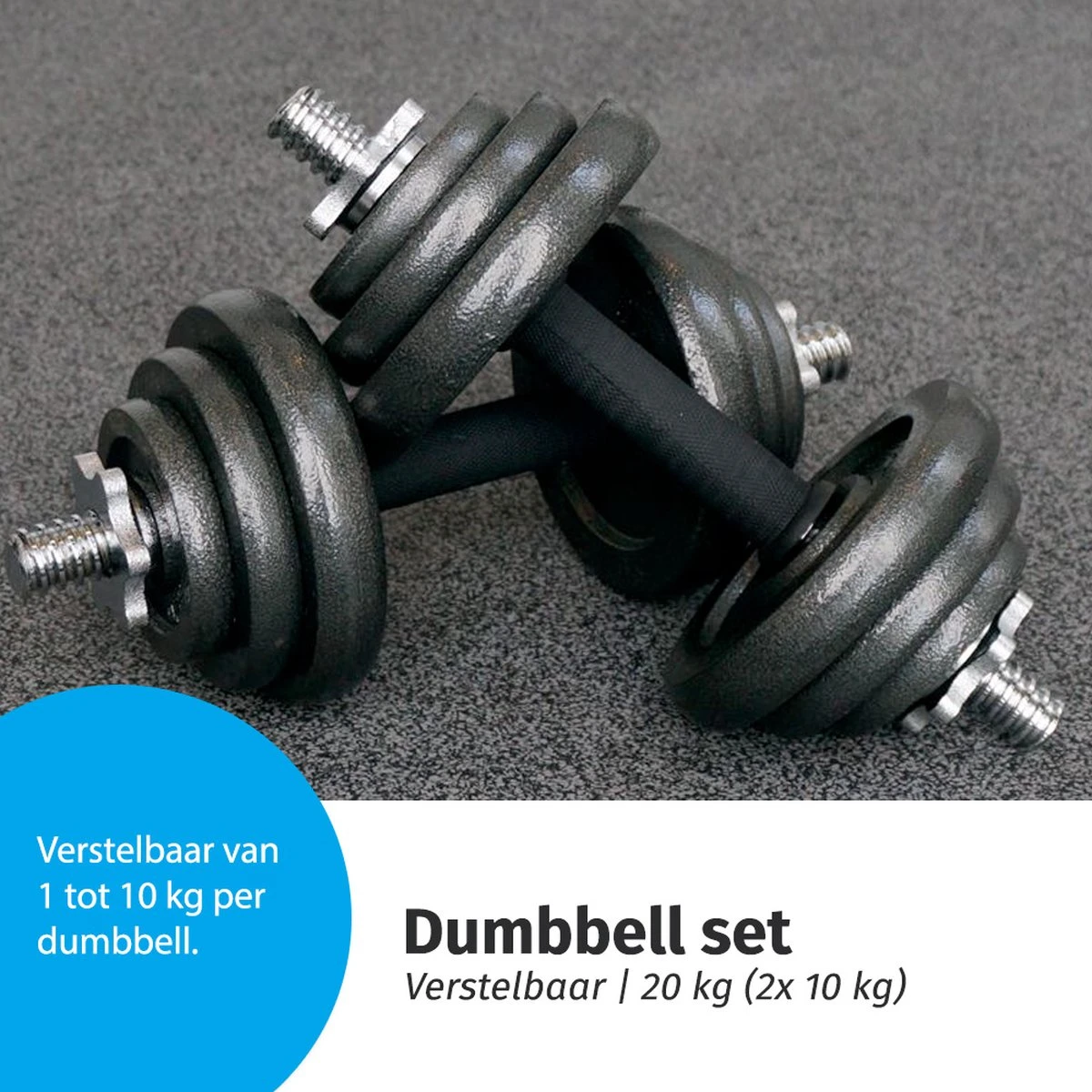 Verstelbare Dumbbell Set 20 Kg Met Koffer - Gietijzeren Gewichten - 2x 10kg 7 Verstelbare Dumbbell Set 20 Kg Met Koffer - Gietijzeren Gewichten - 2x 10kg - Afbeelding 5
