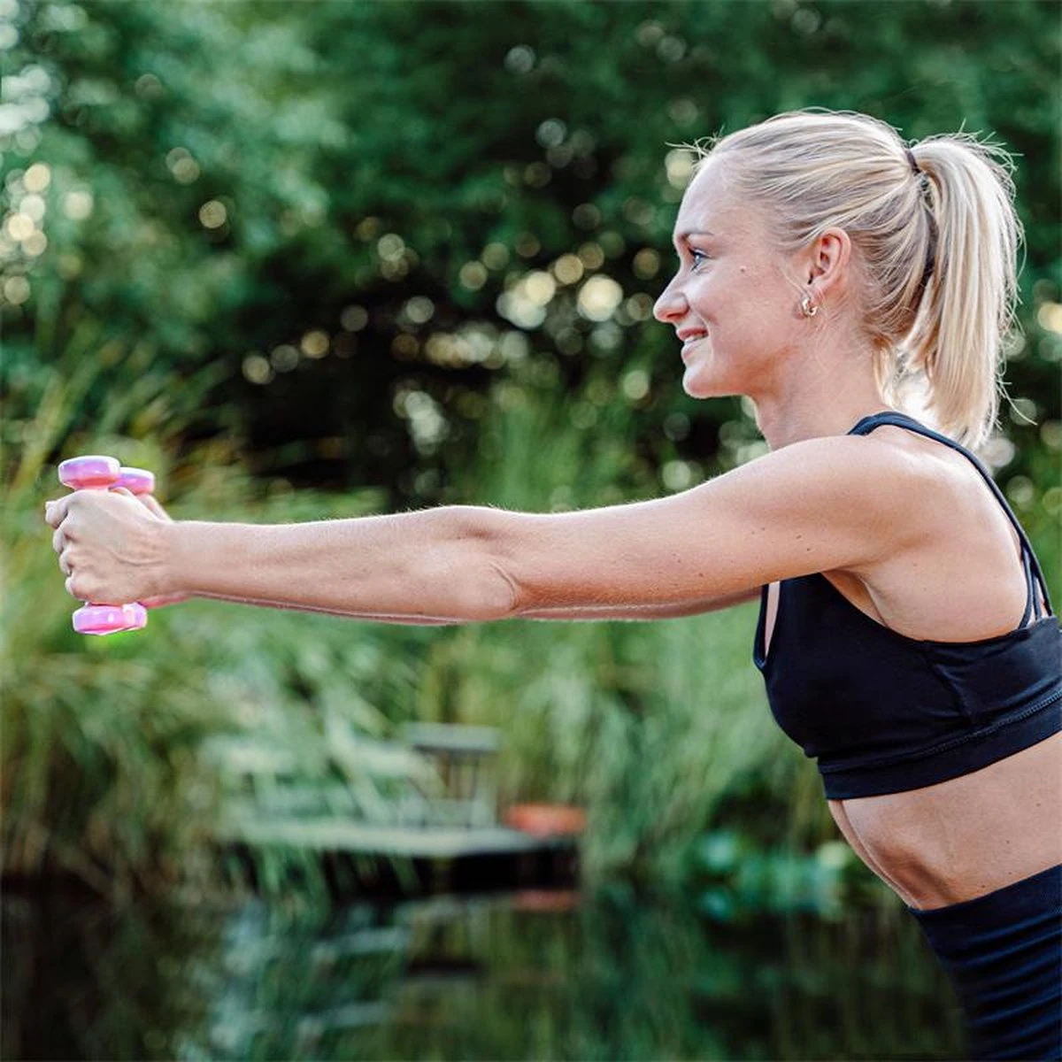 ScSPORTS® Dumbbells - 2 X 0,5 Kg - Vinyl - Pastel Roze - Gewichten - Halters 4 ScSPORTS® Dumbbells - 2 X 0,5 Kg - Vinyl - Pastel Roze - Gewichten - Halters - Afbeelding 2